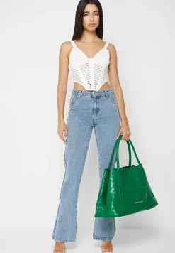 Mid Rise Flared Jeans - Mid Blue^Manière De Voir Hot
