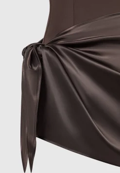 Neoprene & Satin Wrap Bodycon Dress -^Manière De Voir Hot