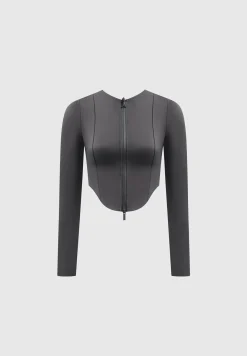 Neoprene Corset Jacket - Charcoal Grey^Manière De Voir Hot
