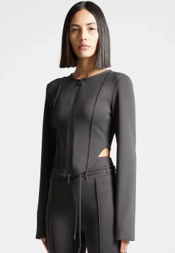 Neoprene Corset Jacket - Charcoal Grey^Manière De Voir Hot