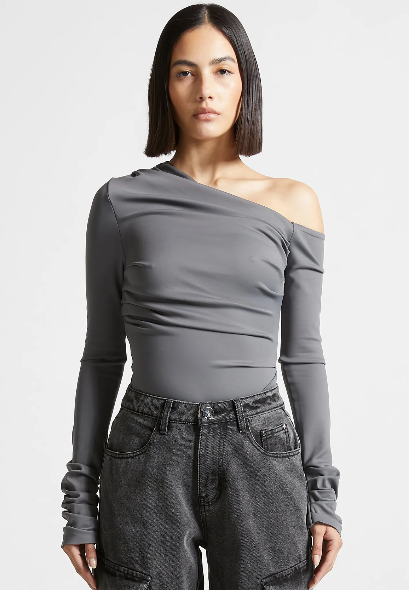 Neoprene Gathered Bodysuit -^Manière De Voir Fashion