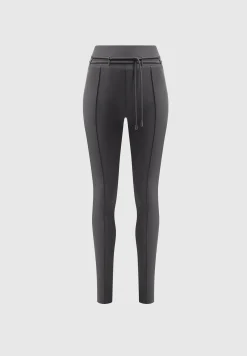 Neoprene Tie Detail Leggings - Charcoal Grey^Manière De Voir Hot