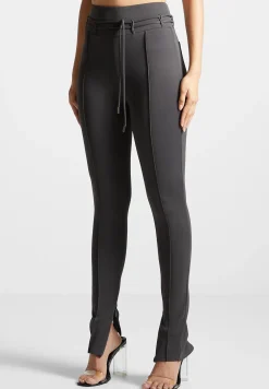 Neoprene Tie Detail Leggings - Charcoal Grey^Manière De Voir Hot
