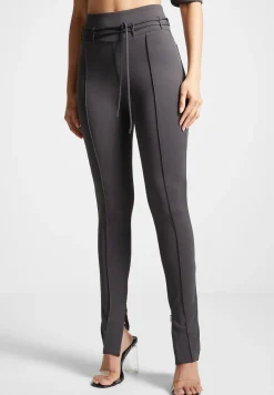 Neoprene Tie Detail Leggings - Charcoal Grey^Manière De Voir Hot