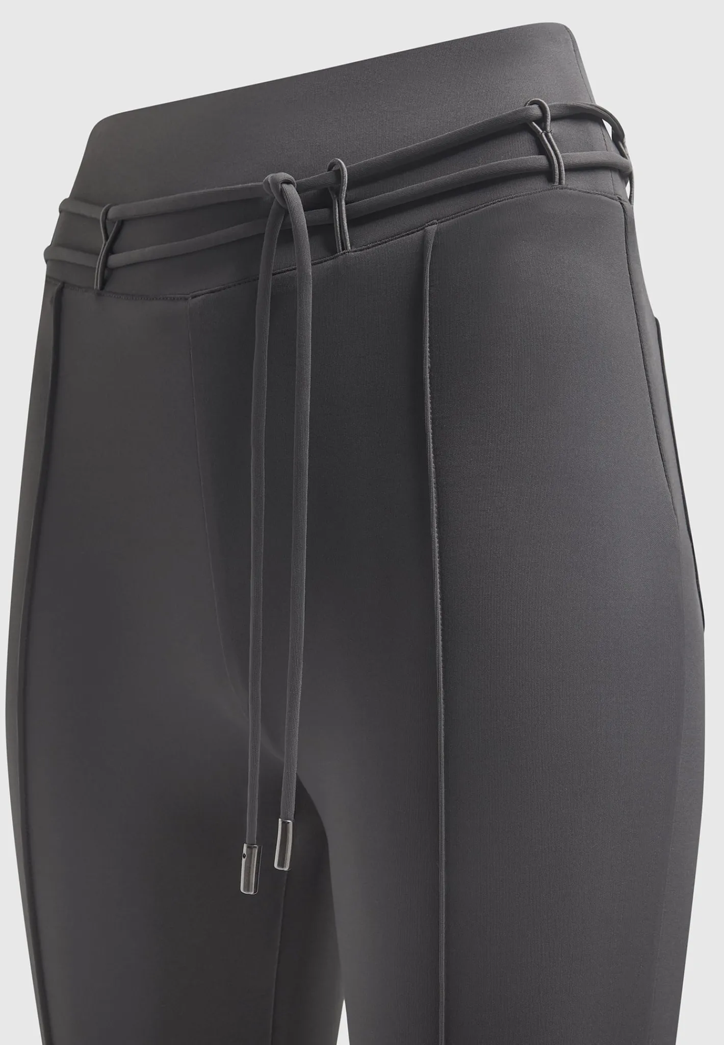 Neoprene Tie Detail Leggings - Charcoal Grey^Manière De Voir Hot