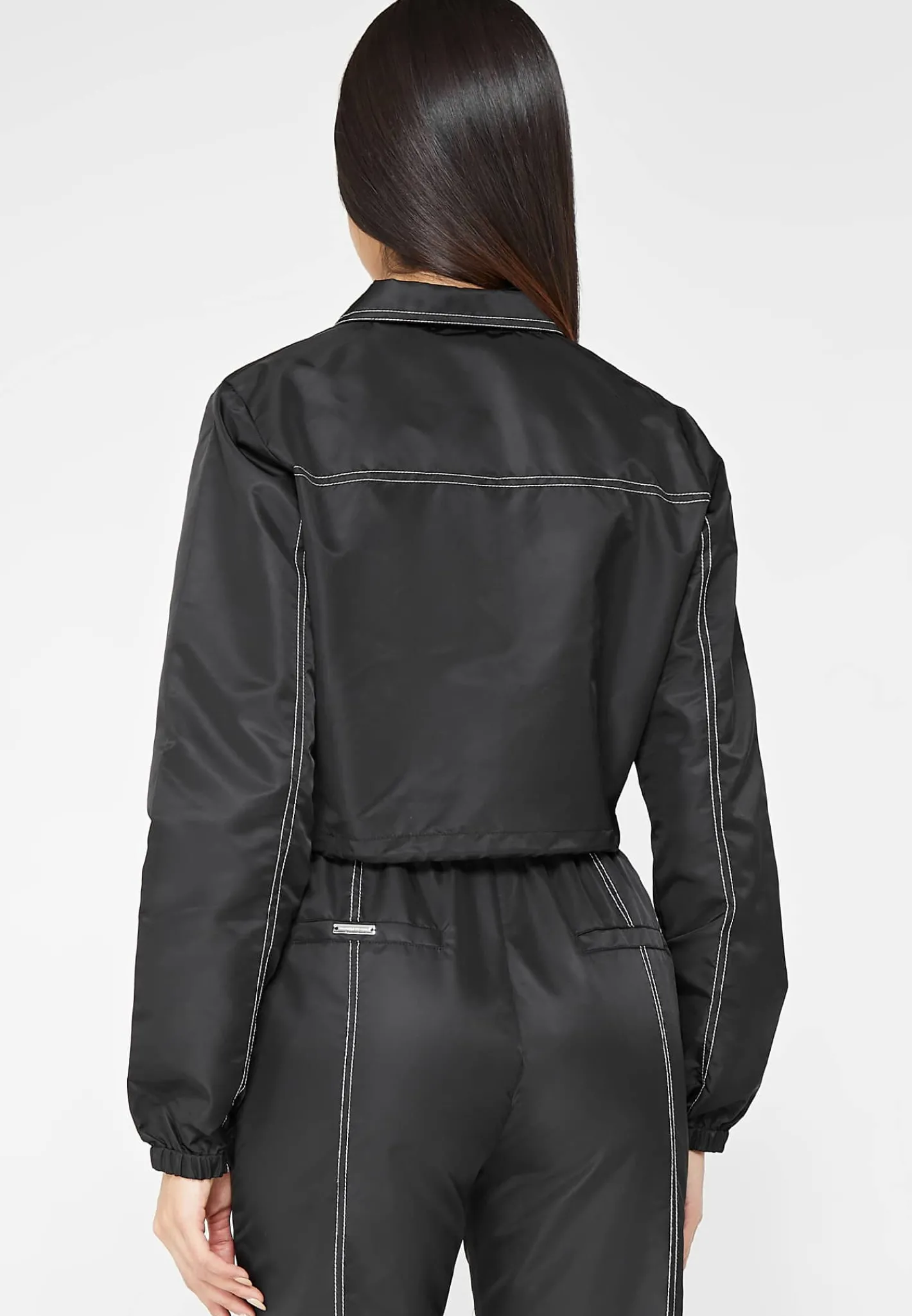 Nylon Contrast Stitch Track Jacket -^Manière De Voir Fashion