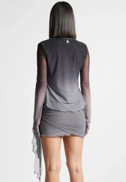 Ombre Mesh Tie Detail Top -^Manière De Voir Outlet