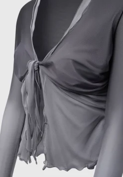 Ombre Mesh Tie Detail Top -^Manière De Voir Outlet