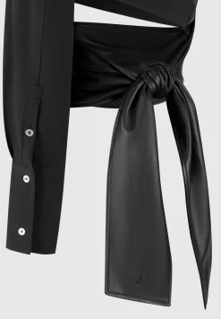 One Sleeve Vegan Leather Wrap Top -^Manière De Voir Sale