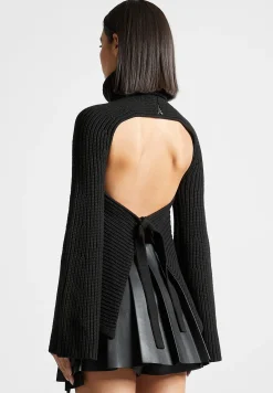 Open Back Knit Roll Neck Jumper -^Manière De Voir New