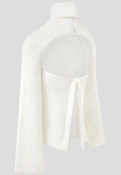 Open Back Knit Roll Neck Jumper - Off White^Manière De Voir Online