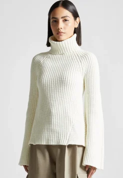 Open Back Knit Roll Neck Jumper - Off White^Manière De Voir Online