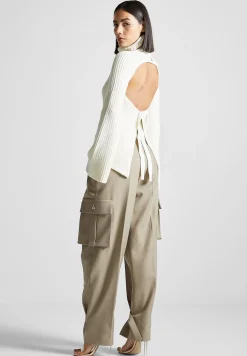 Open Back Knit Roll Neck Jumper - Off White^Manière De Voir Online