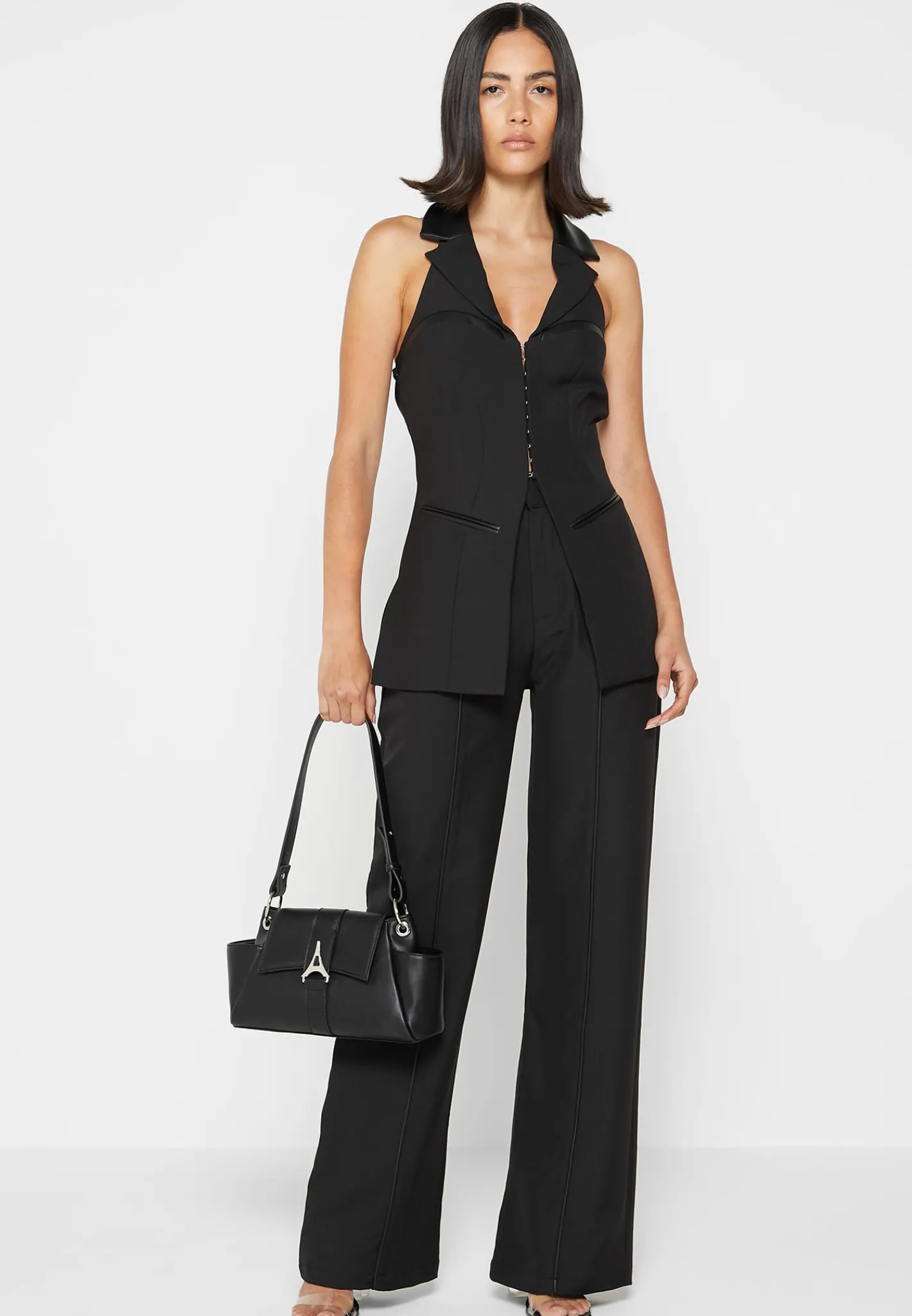 Open Back Waistcoat with Vegan Leather -^Manière De Voir Outlet