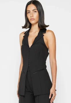 Open Back Waistcoat with Vegan Leather -^Manière De Voir Outlet