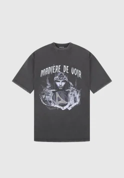 Oversized Rhinestone T-Shirt Dress - Washed Black^Manière De Voir Best