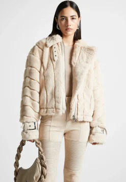 Oversized Ribbed Plush Jacket with Lapel -^Manière De Voir Outlet