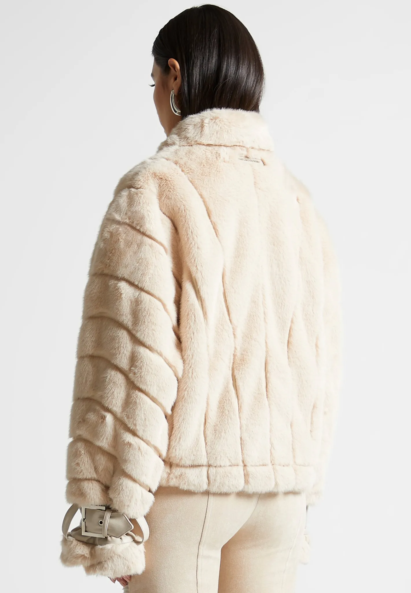 Oversized Ribbed Plush Jacket with Lapel -^Manière De Voir Outlet
