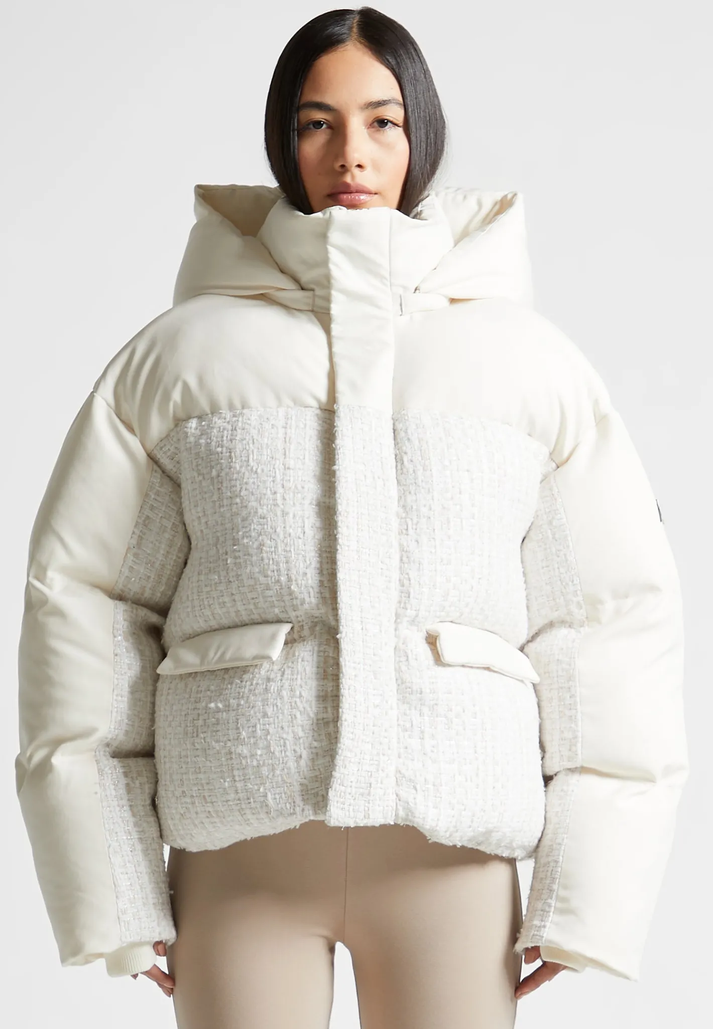 Oversized Tweed Puffer Jacket -^Manière De Voir Sale