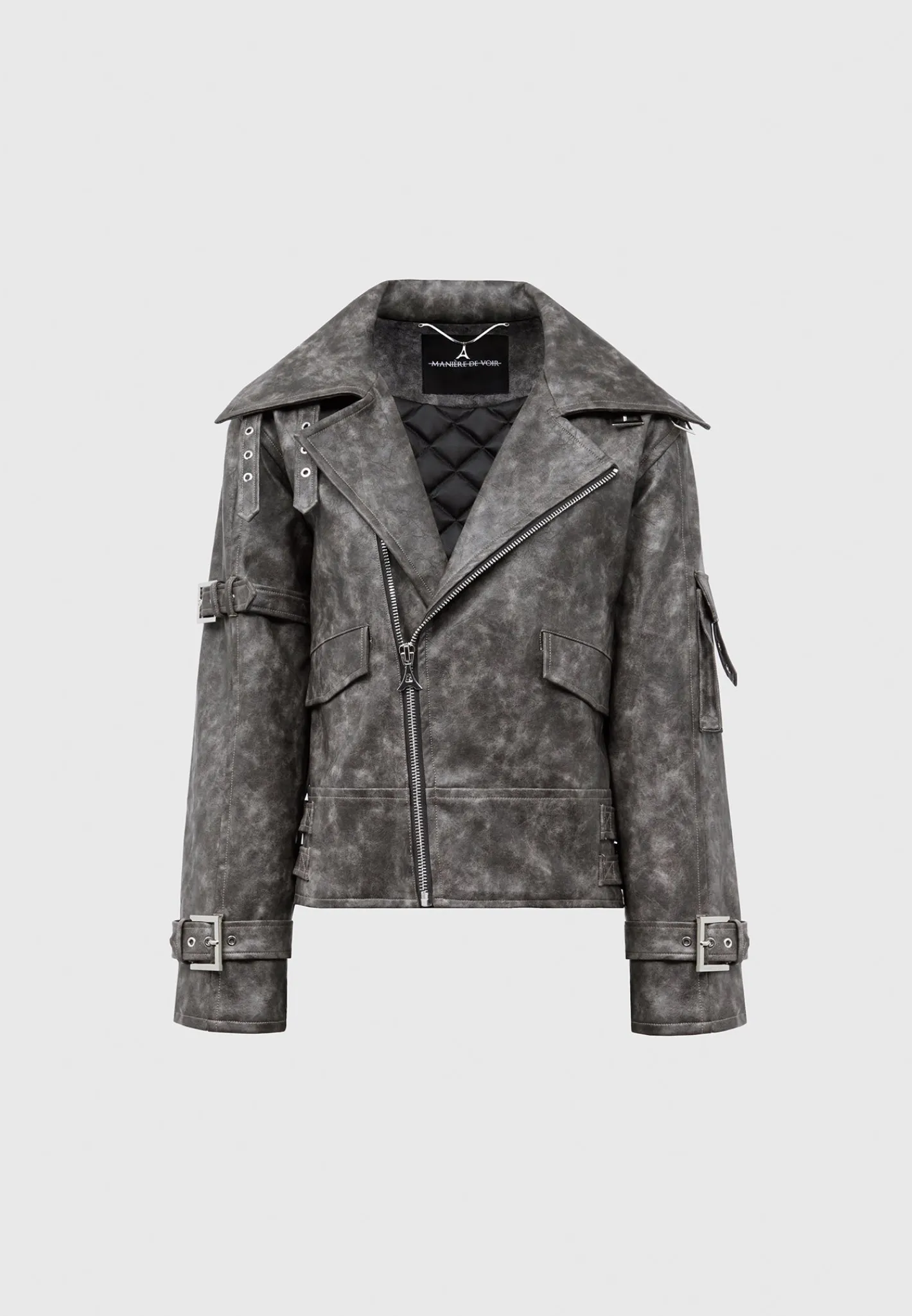 Oversized Vintage Vegan Leather Biker Jacket -^Manière De Voir Best