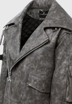 Oversized Vintage Vegan Leather Biker Jacket -^Manière De Voir Best