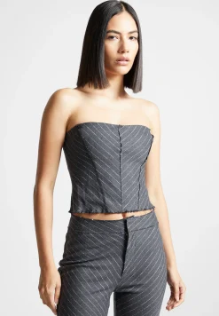 Pinstripe Bandeau Corset Top -^Manière De Voir Fashion