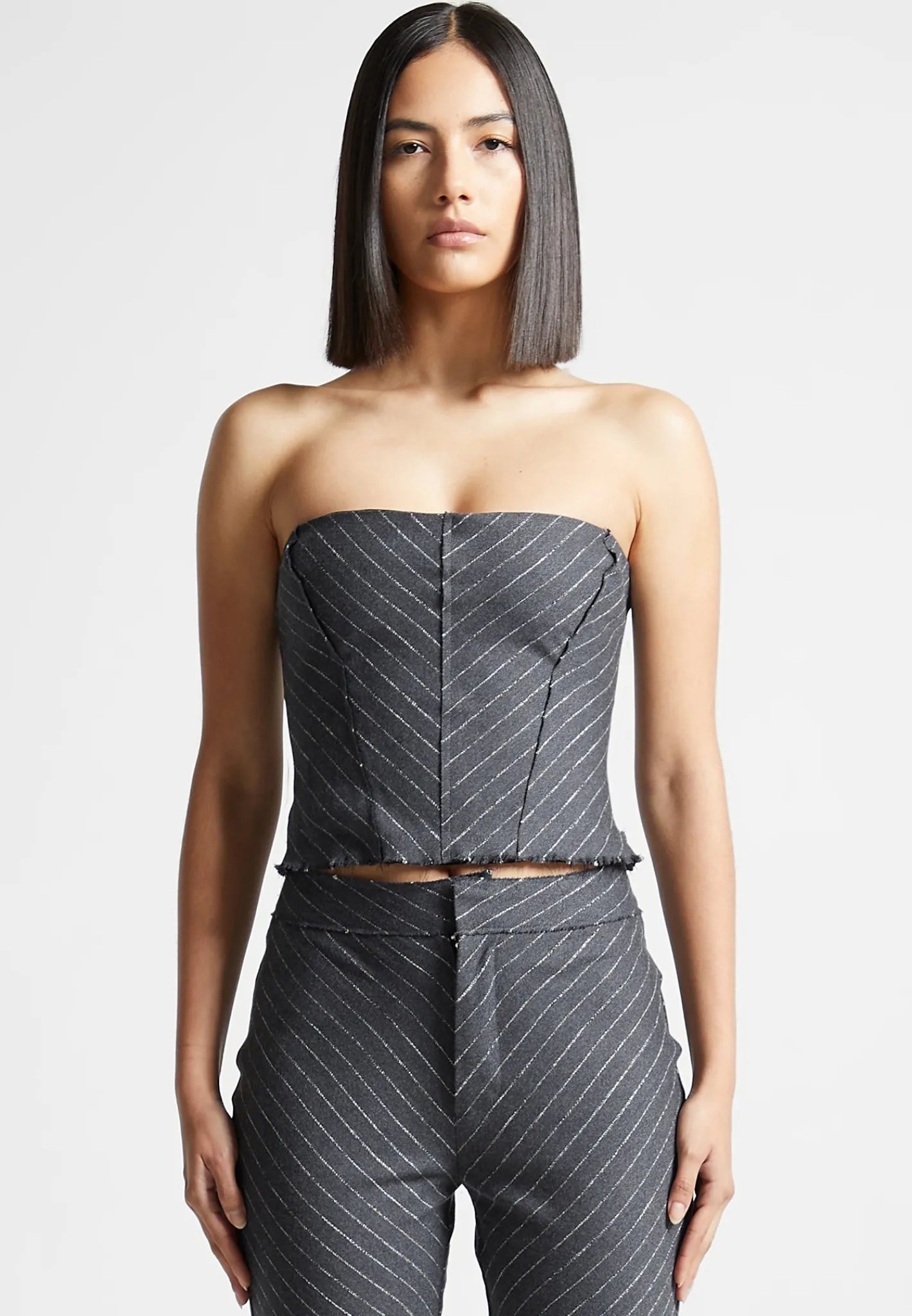 Pinstripe Bandeau Corset Top -^Manière De Voir Fashion