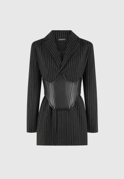 Pinstripe Blazer Dress with Reversible Corset -^Manière De Voir Hot