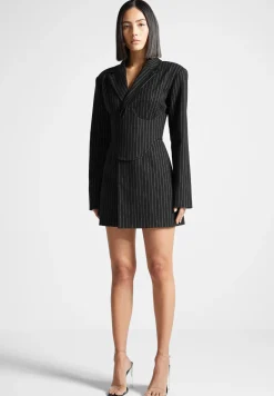 Pinstripe Blazer Dress with Reversible Corset -^Manière De Voir Hot
