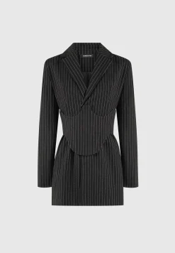 Pinstripe Blazer Dress with Reversible Corset -^Manière De Voir Hot