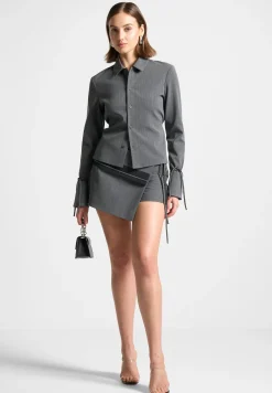 Pinstripe Cinch Tailored Shirt with Ties -^Manière De Voir Hot