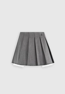 Pinstripe Pleated Skort - Grey Pinstripe^Manière De Voir Sale