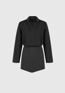 Pinstripe Skirt Shirt Dress -^Manière De Voir Sale
