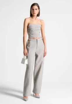 Pleated Bandeau Melange Corset Top -^Manière De Voir Hot