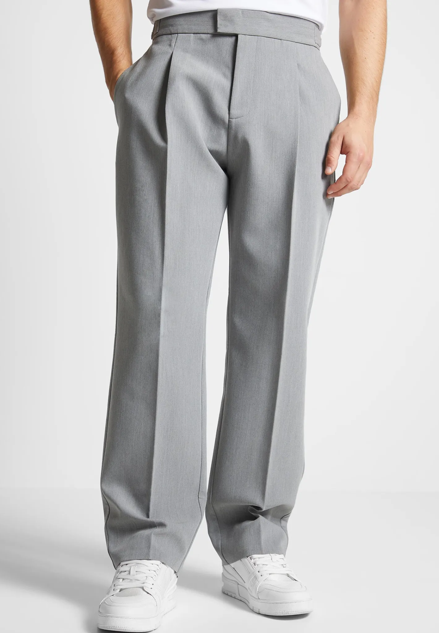 Pleated Tailored Trousers - Light Grey^Manière De Voir Outlet
