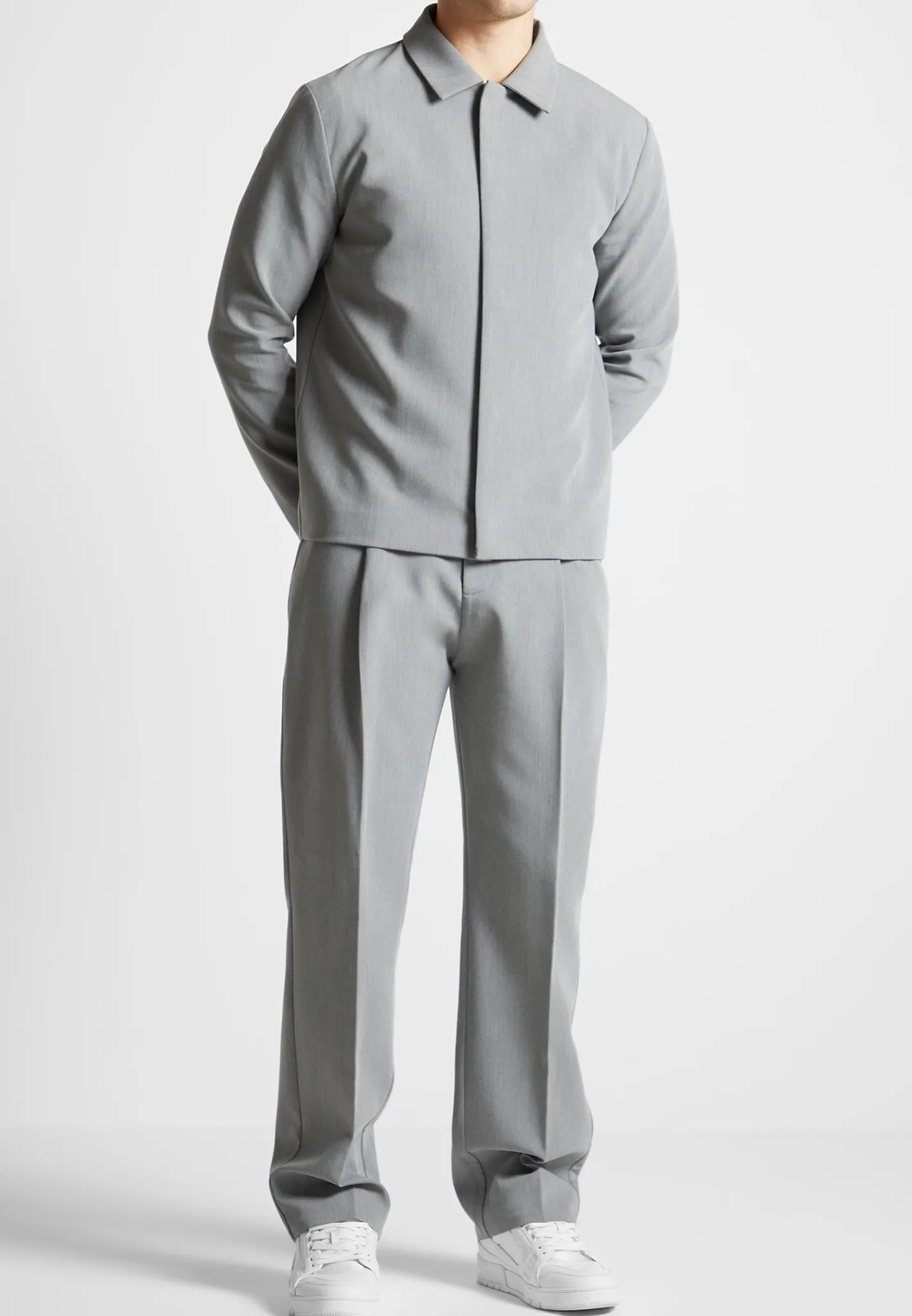 Pleated Tailored Trousers - Light Grey^Manière De Voir Outlet
