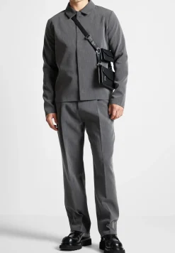 Pleated Tailored Trousers - Dark Grey^Manière De Voir Fashion