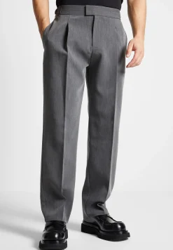 Pleated Tailored Trousers - Dark Grey^Manière De Voir Fashion