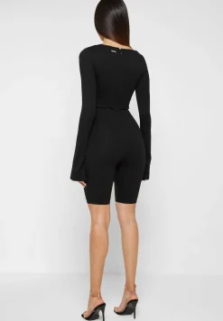 Pleated Vegan Leather & Bandage Playsuit -^Manière De Voir Outlet