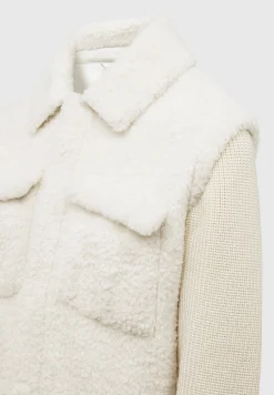 Plush Jacket With Knitted Sleeves -^Manière De Voir Fashion