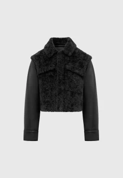 Plush Jacket With Vegan Leather Sleeves -^Manière De Voir Online