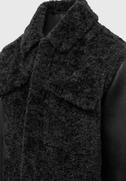 Plush Jacket With Vegan Leather Sleeves -^Manière De Voir Online