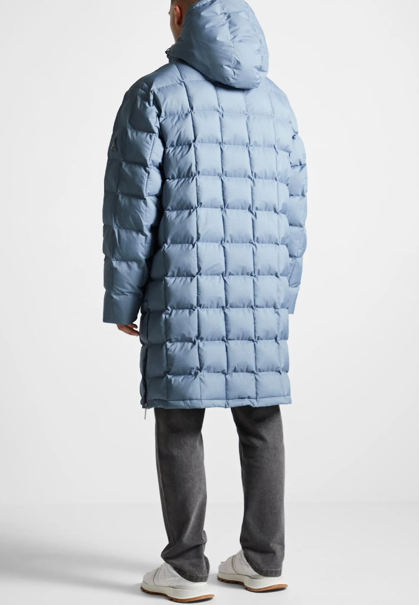 Quilted Longline Puffer Coat - Steel Blue^Manière De Voir Outlet
