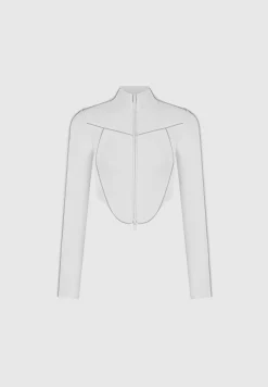 Reflective Piped Long Sleeve Corset Jacket -^Manière De Voir Online