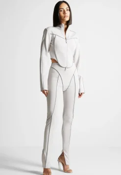Reflective Piped Long Sleeve Corset Jacket -^Manière De Voir Online