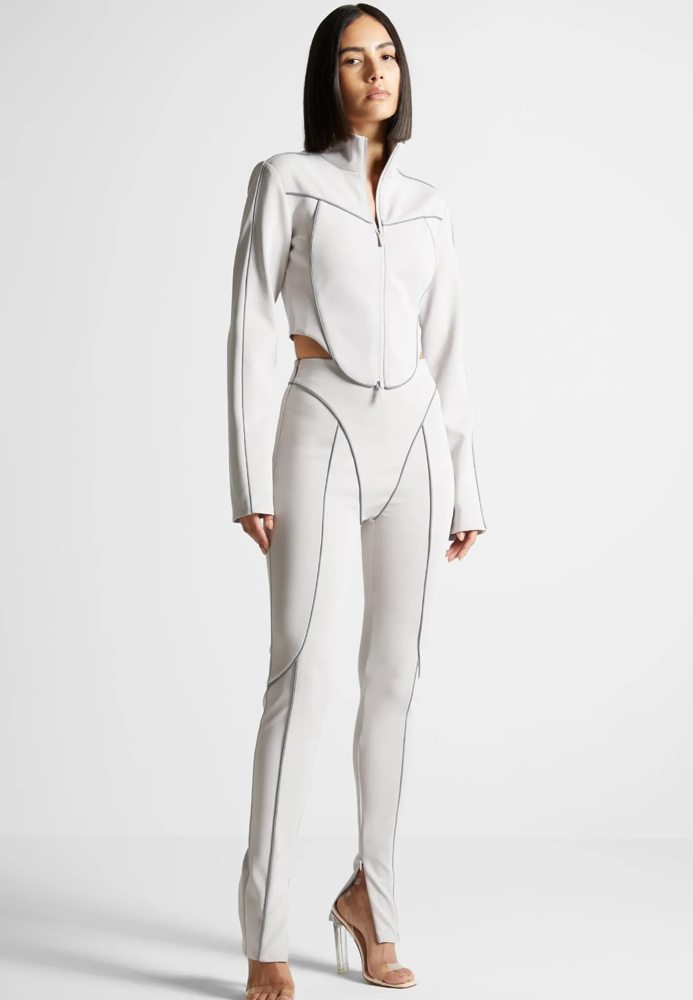 Reflective Piped Long Sleeve Corset Jacket -^Manière De Voir Online