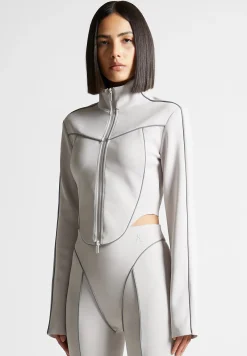 Reflective Piped Long Sleeve Corset Jacket -^Manière De Voir Online
