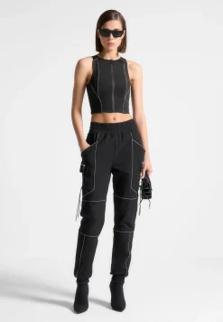 Reflective Piped Racer Crop Top -^Manière De Voir Online