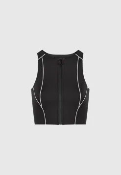 Reflective Piped Racer Crop Top -^Manière De Voir Online