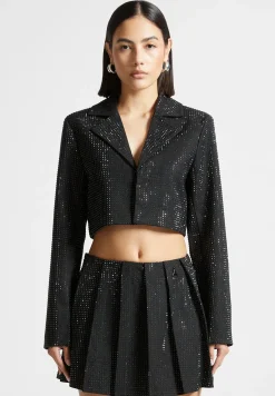 Rhinestone Cropped Blazer -^Manière De Voir Sale